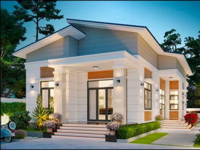 37 ý tưởng thiết kế Nhà cấp 4 Mái lệch năm 2024